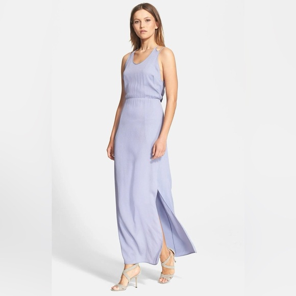 Halston Heritage Lavender Silk Maxi Dress Size 4 - Picture 1 of 11